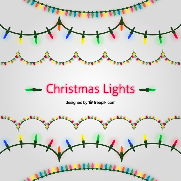 Decoración realista de luces navideñas