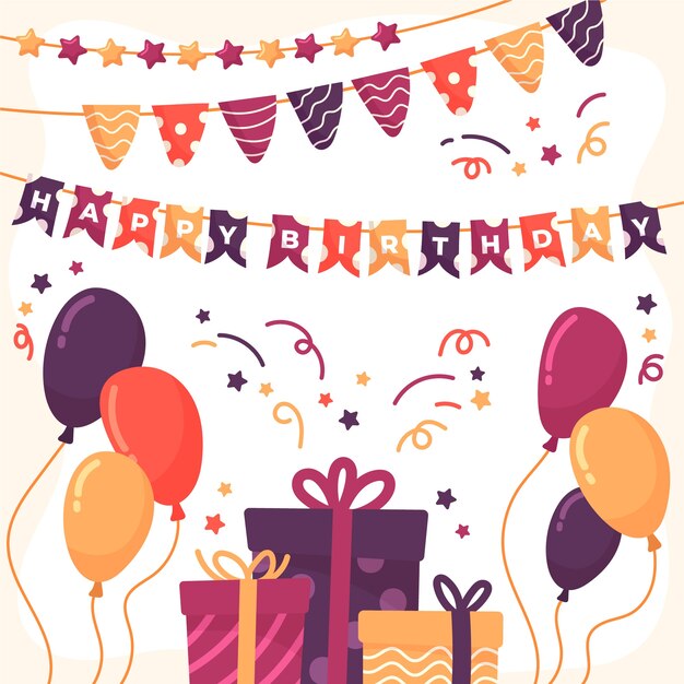 Decoración sorpresa de cumpleaños con regalos