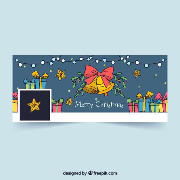 Decoraciones navideñas en una portada de facebook