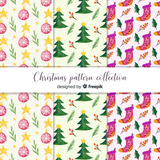 Decorativa colección de patrones de navidad