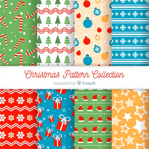 Decorativa colección de patrones de navidad