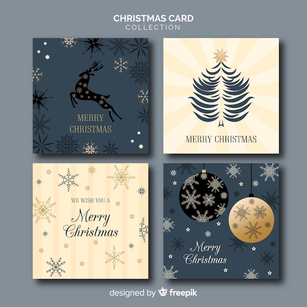 Decorativa colección de tarjetas de felicitación de navidad