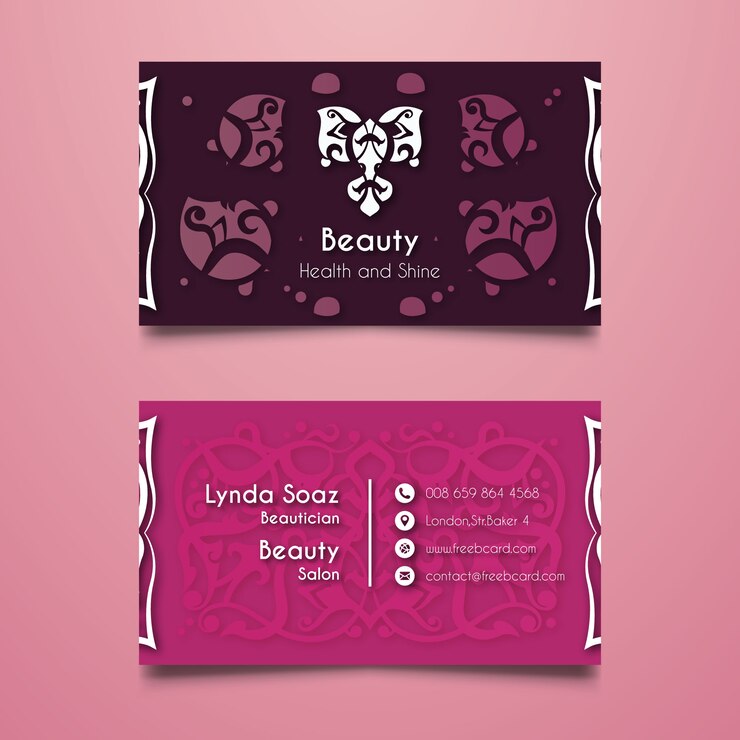 Vector gratuito decorativa tarjeta corporativa de belleza
