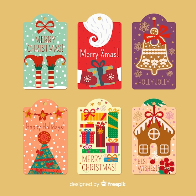Decorativas etiquetas navideñas