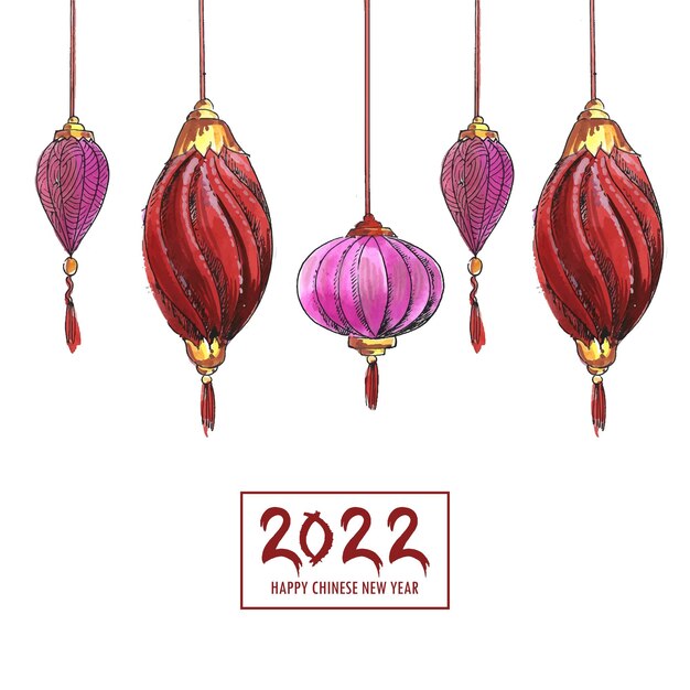 Decorativo año nuevo chino 2022 para fondo de tarjeta de felicitación de linterna