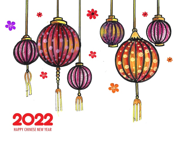Decorativo año nuevo chino 2022 para fondo de tarjeta de felicitación de linterna