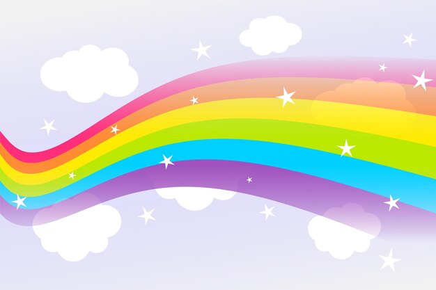 decorativo arco iris colorido fondo de ensueño con efecto nublado