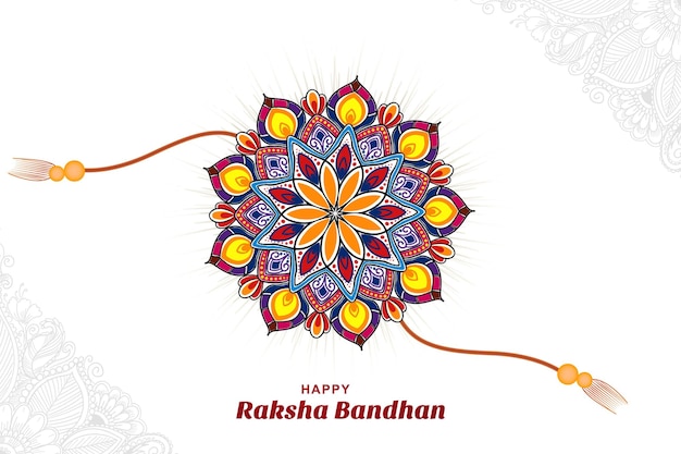 Decorativo colorido tarjeta de festival de rakhi feliz diseño de tarjeta de raksha bandhan
