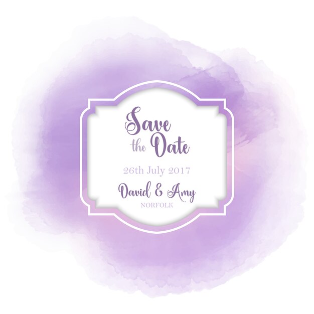 Decorativo diseño de boda de acuarela