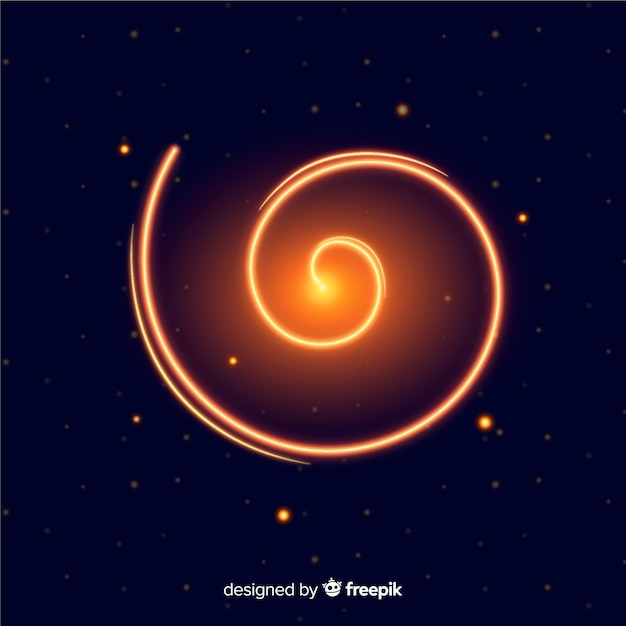 Vector gratuito decorativo efecto espiral dorado brillante