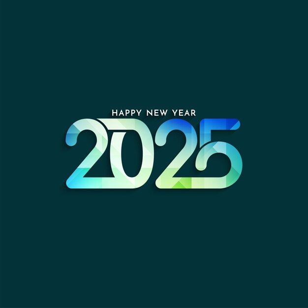 Decorativo Feliz año nuevo 2025 telón de fondo de texto elegante
