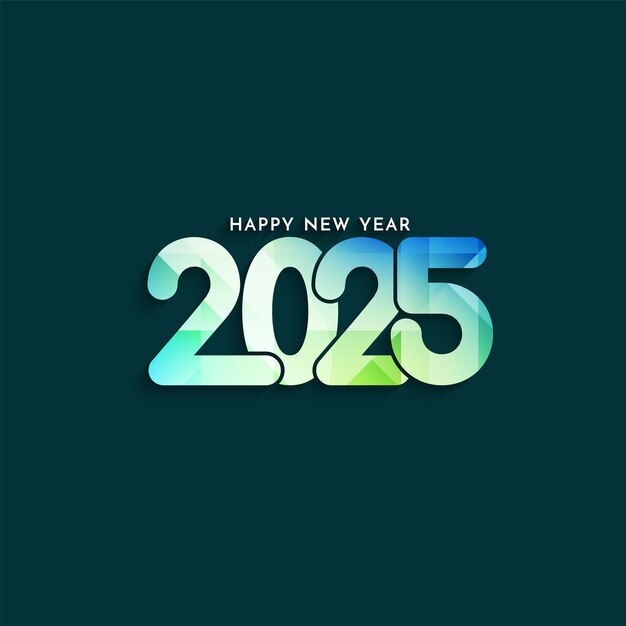 Decorativo Feliz año nuevo 2025 telón de fondo de texto elegante
