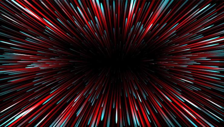 Vector gratuito deformación de alta velocidad de la luz roja con estallido radial