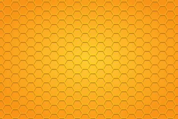 Degradado de fondo de patrón hexagonal de panal amarillo