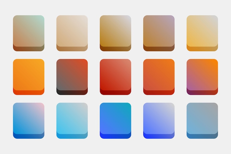 Vector gratuito degradados en colores cálidos y fríos