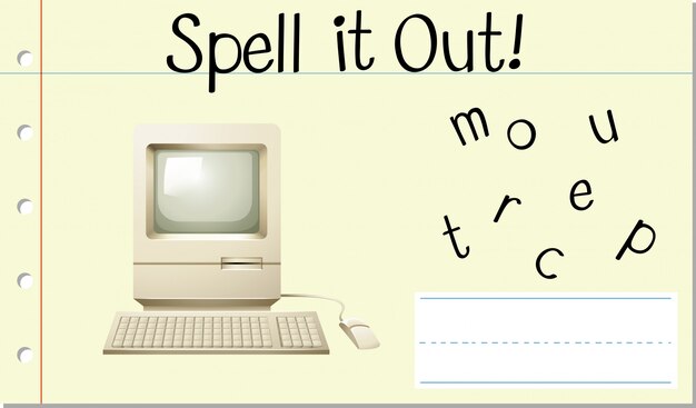 Deletrear inglés word computer