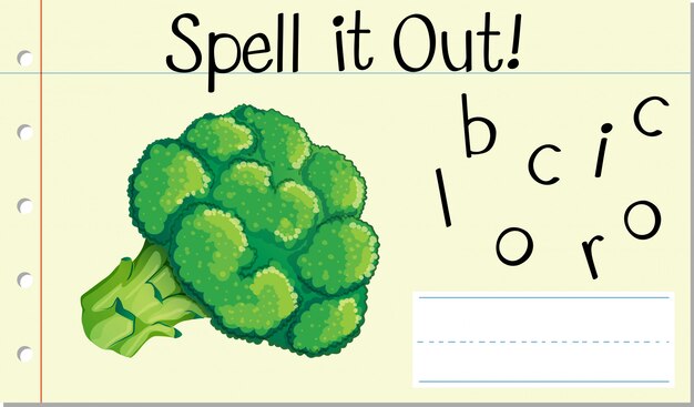 Deletrear la palabra inglesa brócoli