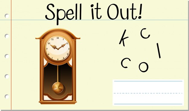 Deletrear reloj inglés