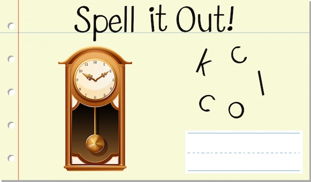 Deletrear reloj inglés