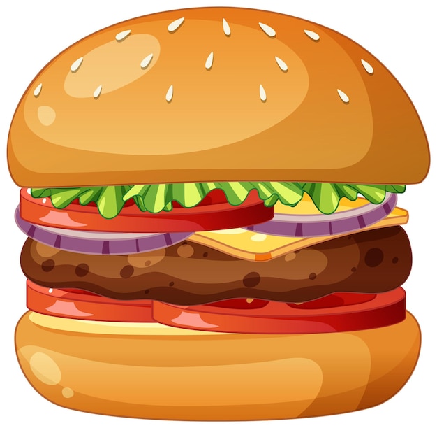 Deliciosa hamburguesa con ingredientes frescos