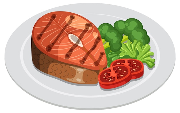 Deliciosa harina de salmón con verduras