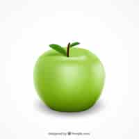 Vector gratuito deliciosa manzana verde