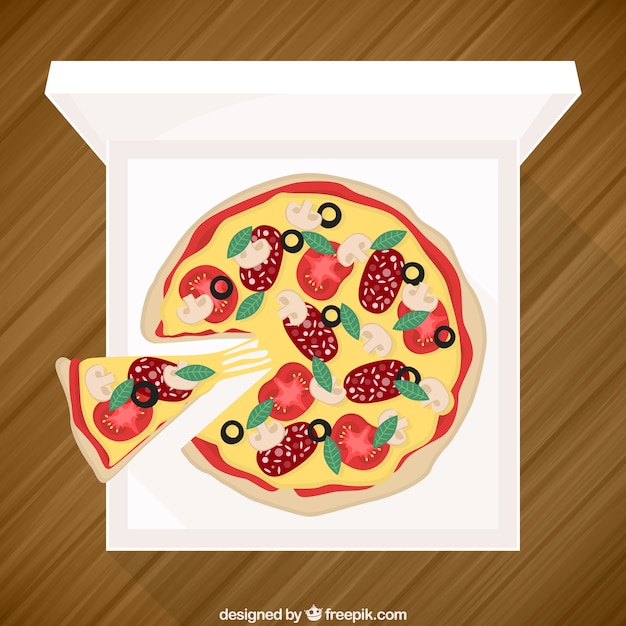 Vector gratuito deliciosa pizza