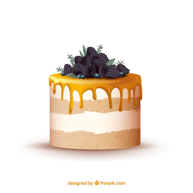 Vector gratuito deliciosa tarta en estilo realista