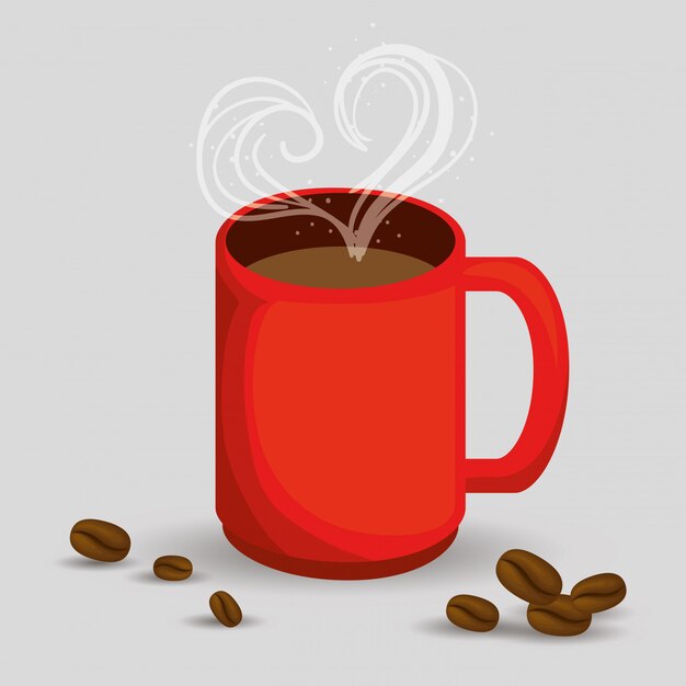 Deliciosa taza de café con corazón