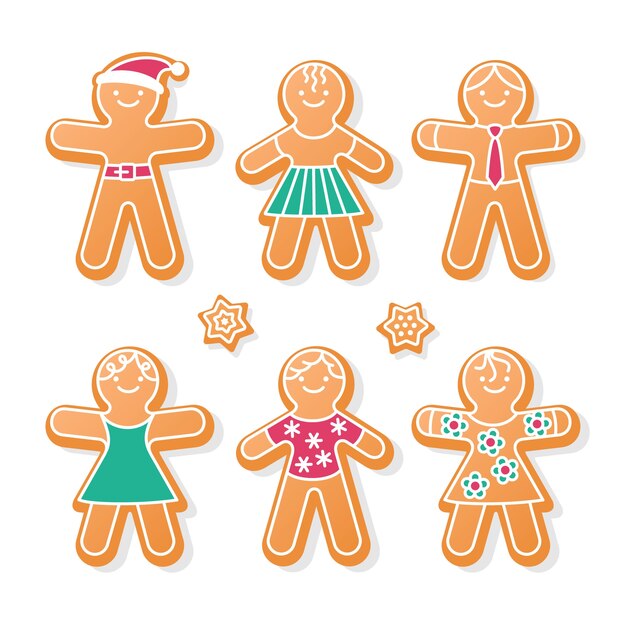 Deliciosas galletas de hombre de jengibre con ropa