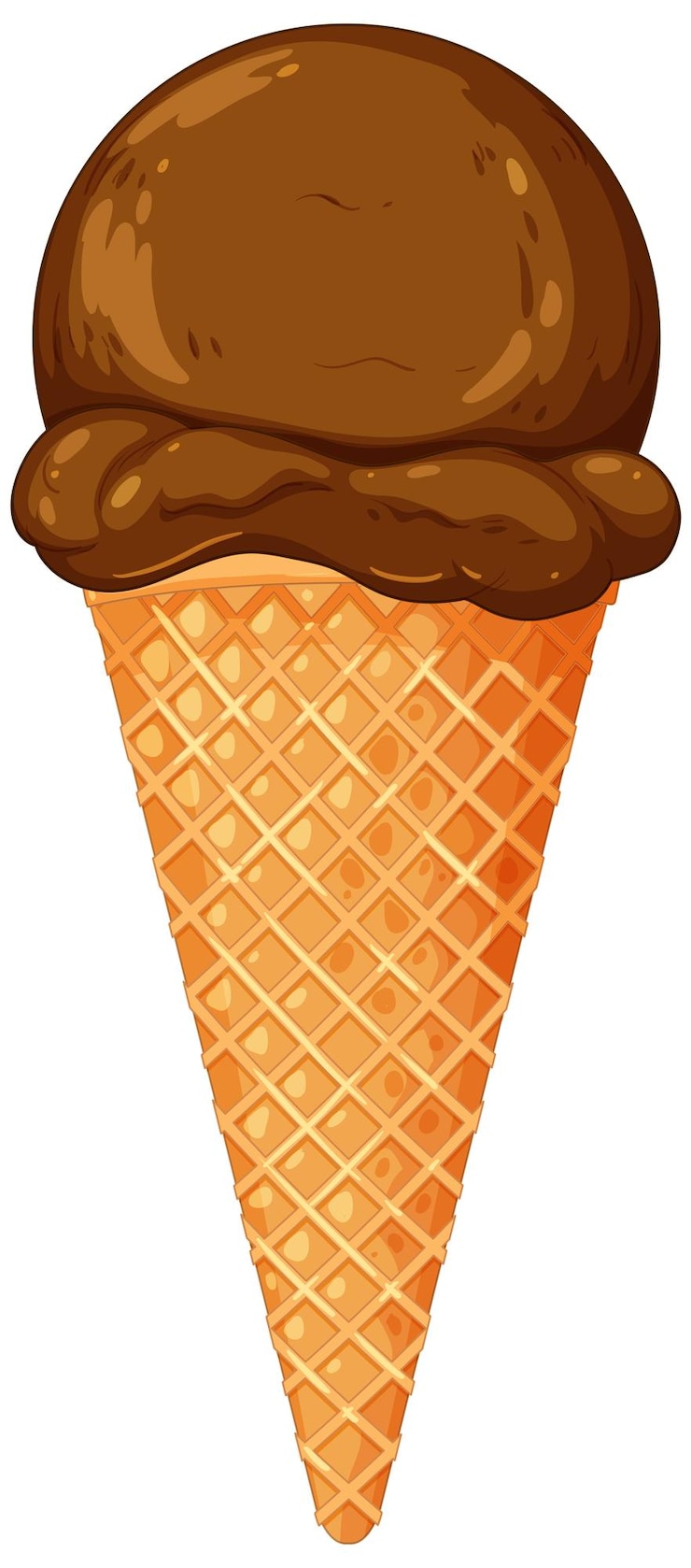 Vector gratuito delicioso cono de helado de chocolate