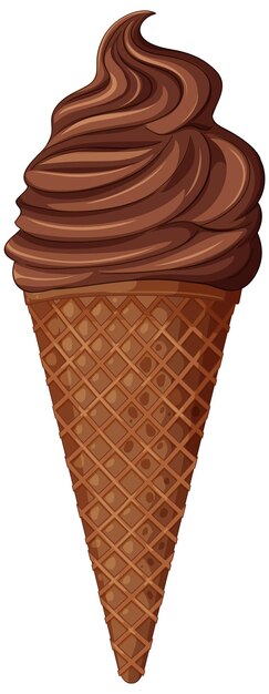 Delicioso cono de helado de chocolate