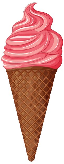 Delicioso cono de helado de fresa