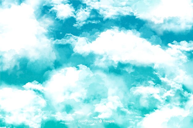 Delicioso fondo de nubes de acuarela