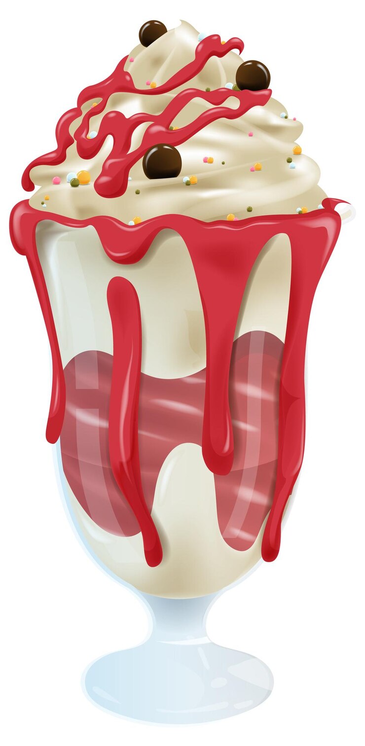 Vector gratuito delicioso helado con crema batida