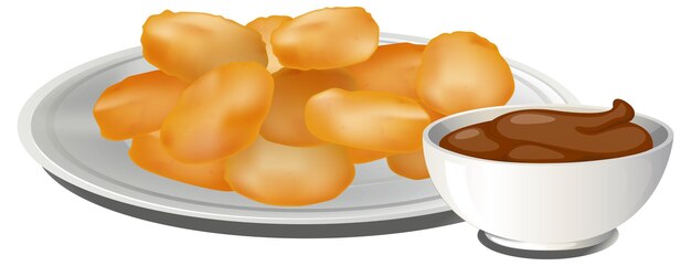 Delicioso pan de queso brasileño con salsa