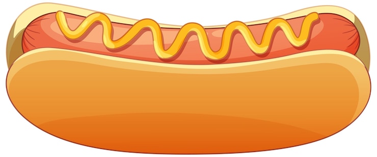 Vector gratuito delicioso perrito caliente con mostaza
