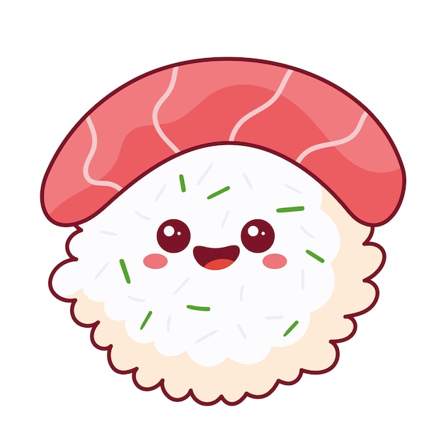 Vector gratuito delicioso sushi maguro kawaii