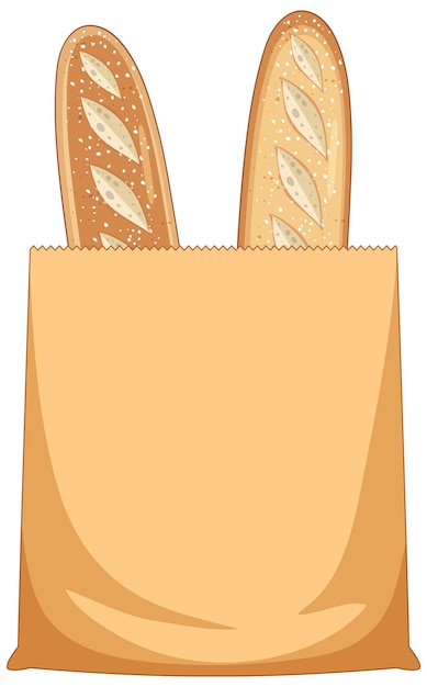 Deliciosos dibujos animados de baguette francesa