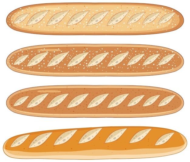 Vector gratuito deliciosos dibujos animados de baguette francesa