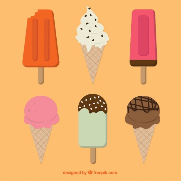 Deliciosos helados planos