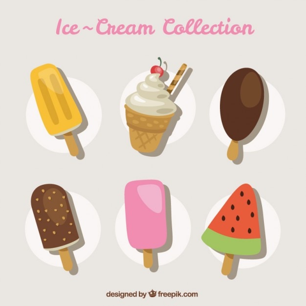 Vector gratuito deliciosos helados de sabores