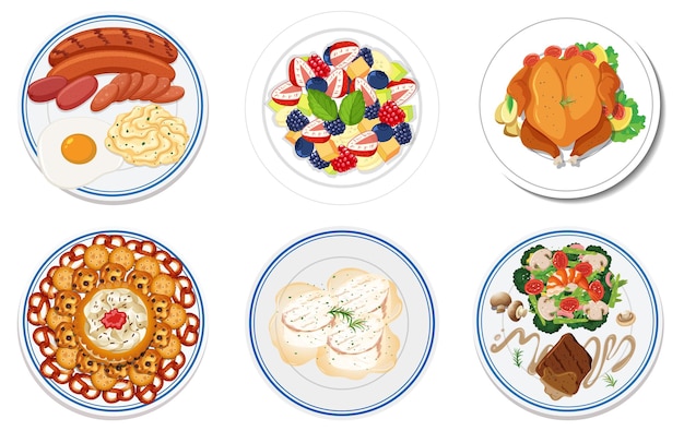 Deliciosos platos de comida variada