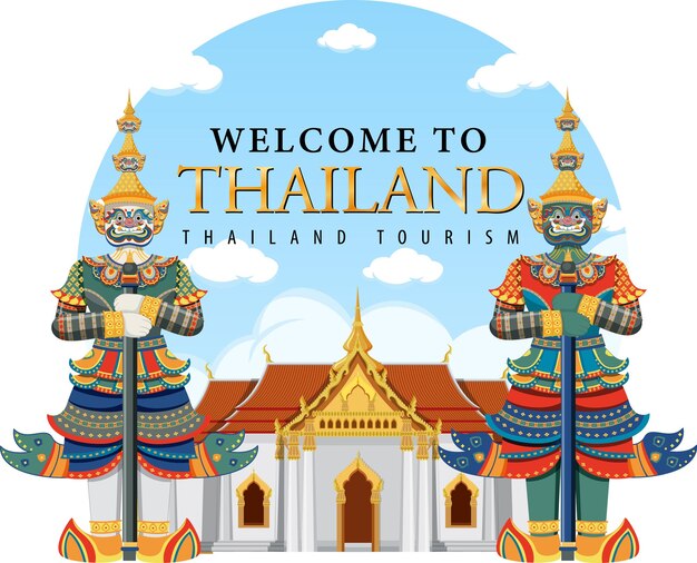 Demonios gigantes Tailandia atracción y paisaje icono en círculo te