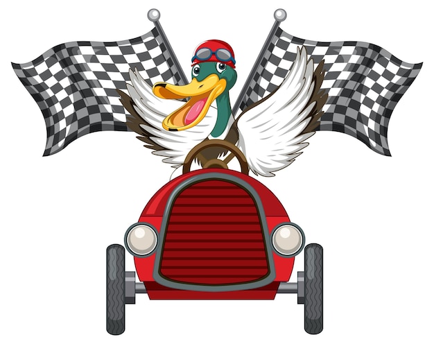 Derby de caja de jabón con coche de conducción de patos