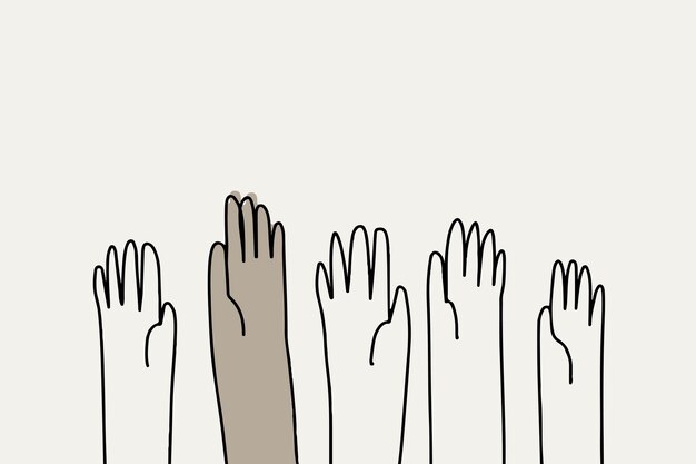 Derechos humanos doodle vector estilo dibujado a mano