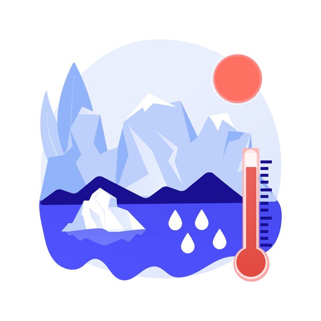 Derretimiento de los glaciares concepto abstracto