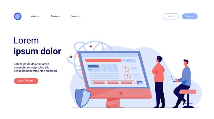 Vector gratuito desarrolladores que prueban software