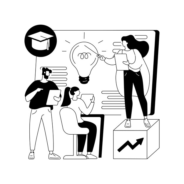 Desarrollo profesional de maestros concepto abstracto ilustración vectorial Iniciativa de autoridad escolar capacitación para maestros programa de calificación de conferencias y seminarios metáfora abstracta