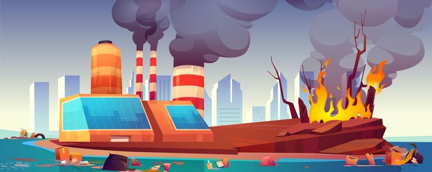 Desastre ambiental, contaminación del aire y del océano.